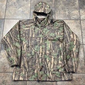 Men’s Vintage Duck Bay Camo Windbreaker Jacket Size Medium